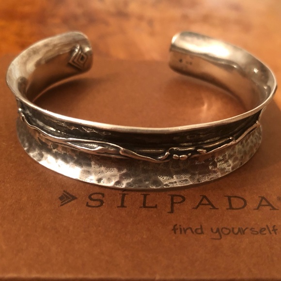 Vintage Silpada Hammered Textured Sterling Silver Cuff Bracelet B1684 - Picture 2 of 8